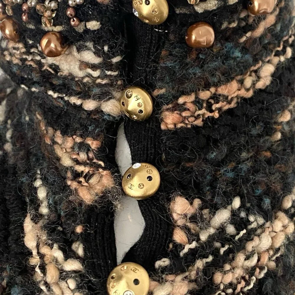 RARE Vintage Pre Fall 2004 CHANEL 04A Knit FR-36/38 Beaded Wool Sweater Dress